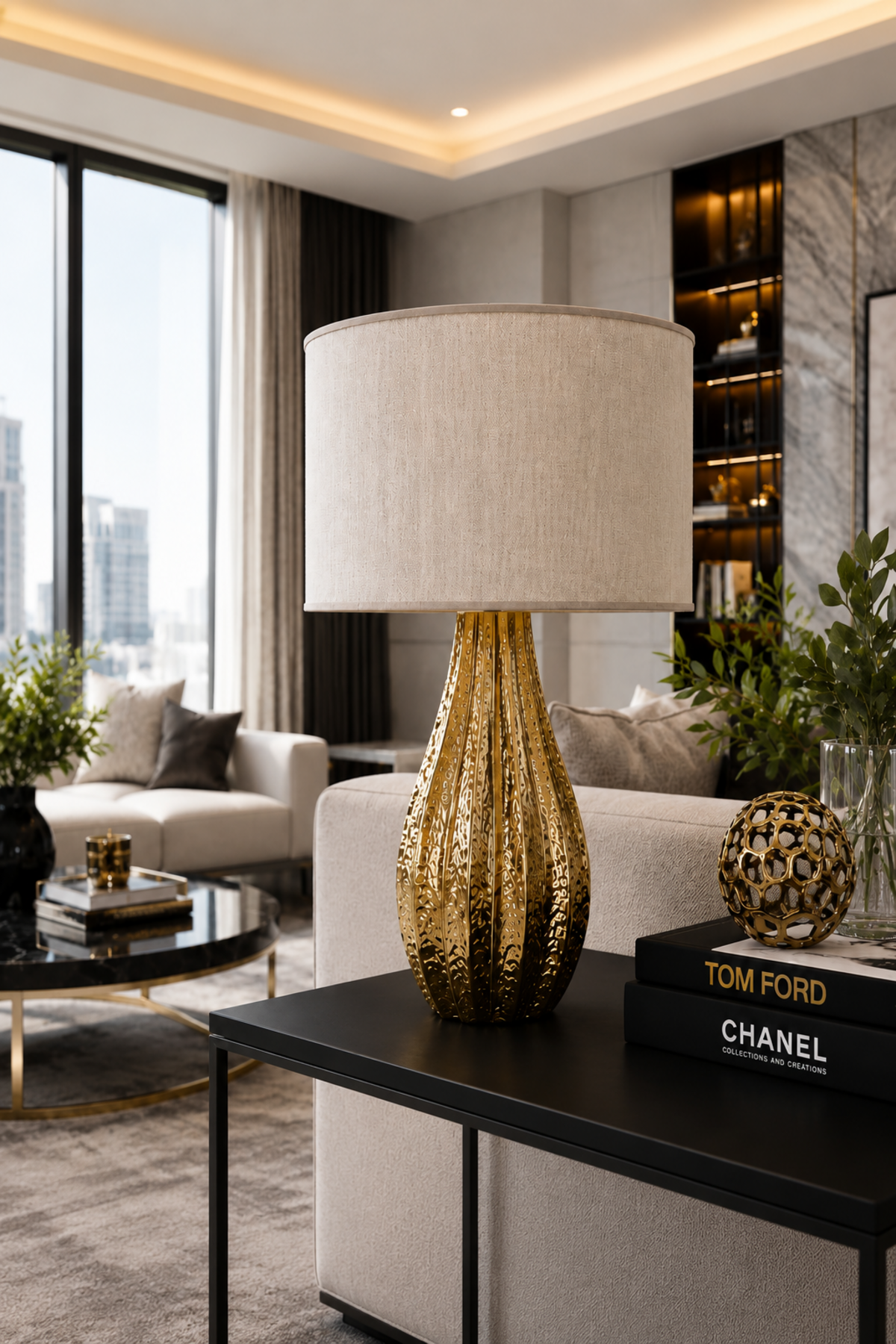 The Aurelia Textured Gilt Table Lamp
