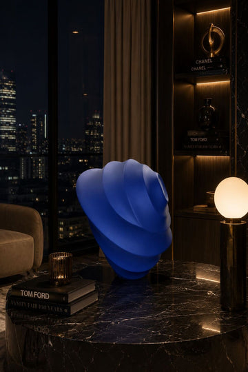 Azure Spiral Glow Vase