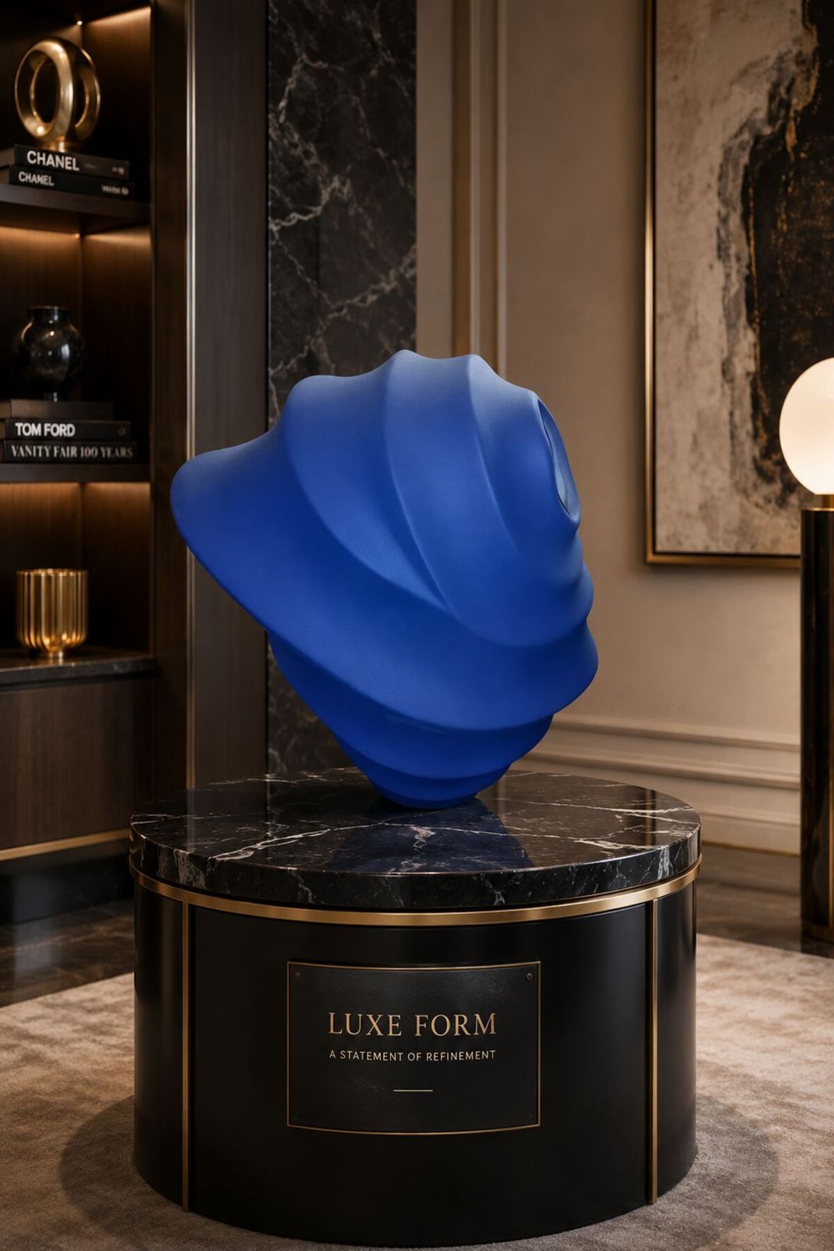 Azure Spiral Glow Vase