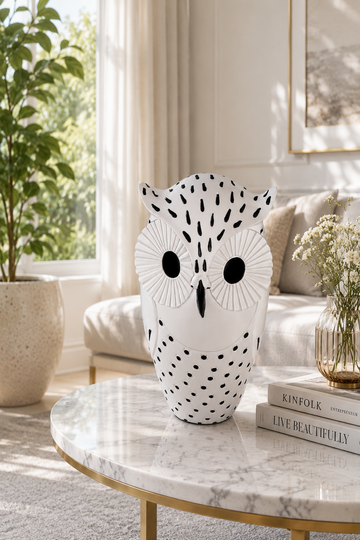 Snow Owl Decorative Storage Basket