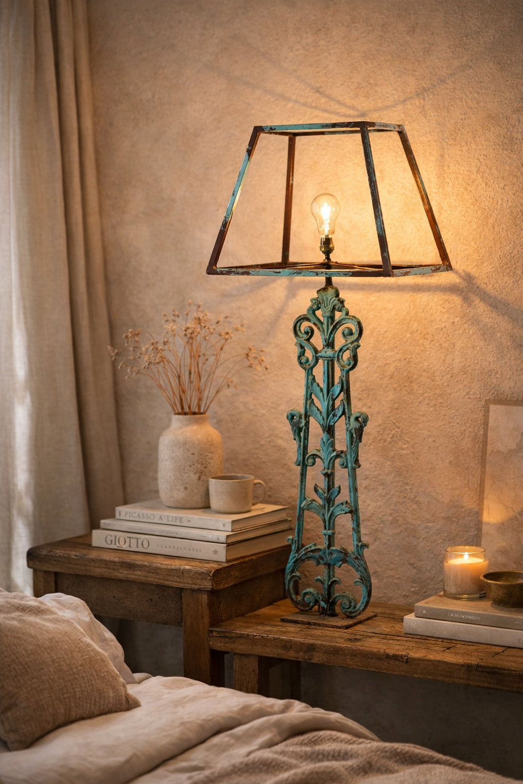 The verdigris manor lamp