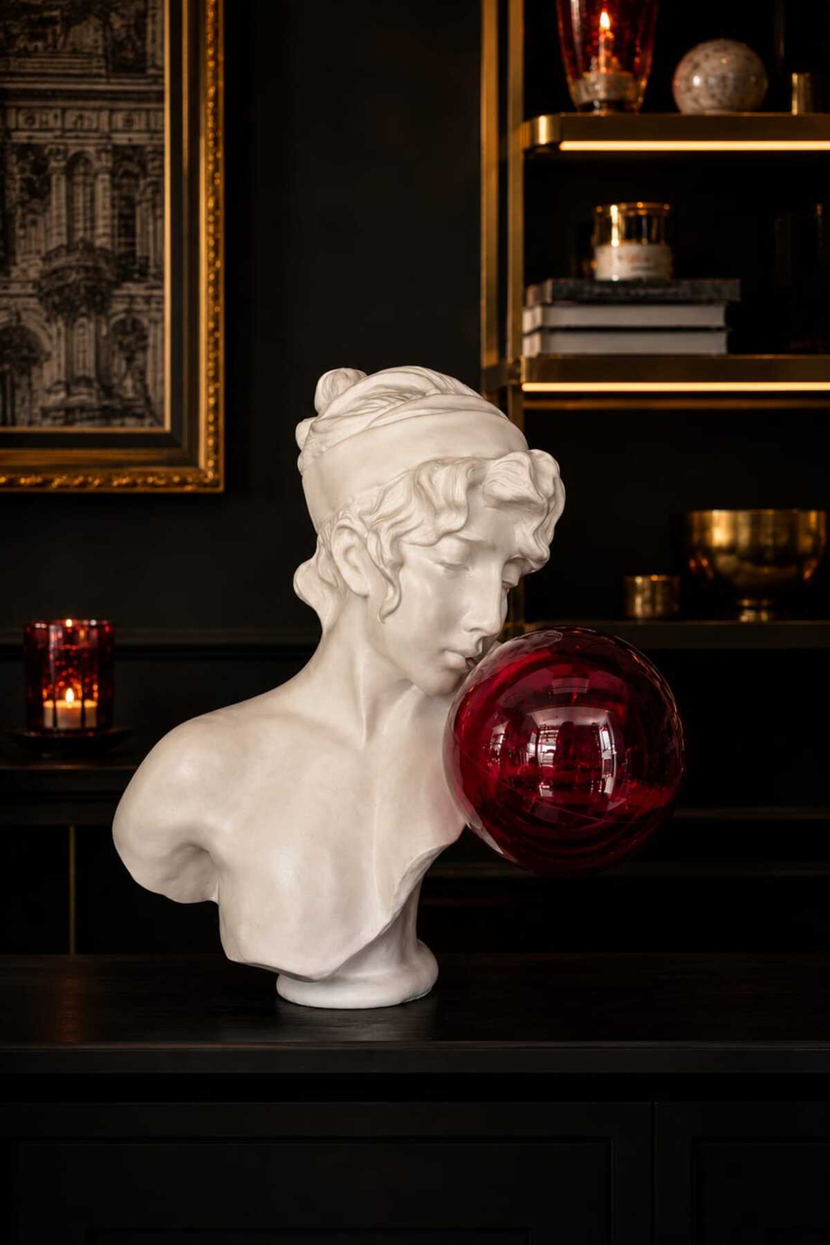 Velvet Crimson Muse Bust