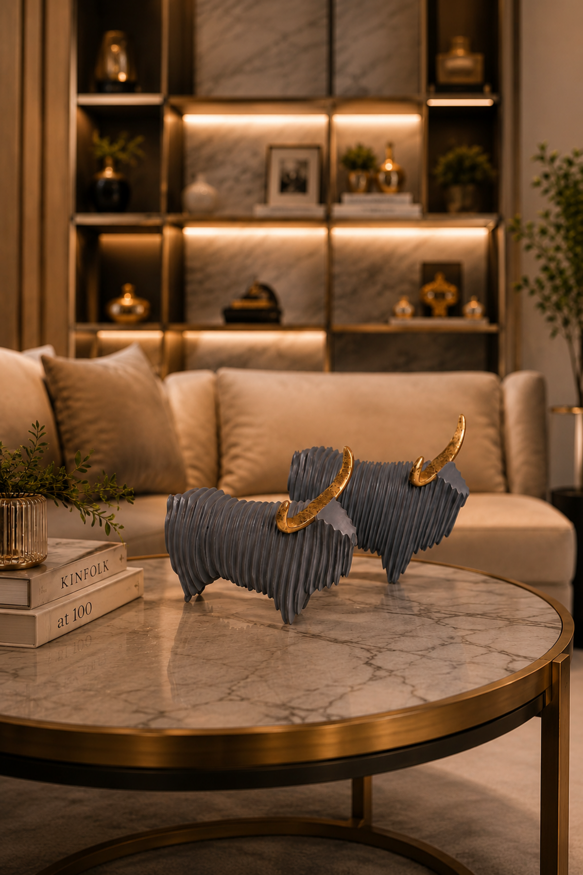 Nordic Ridge Bull Sculptures