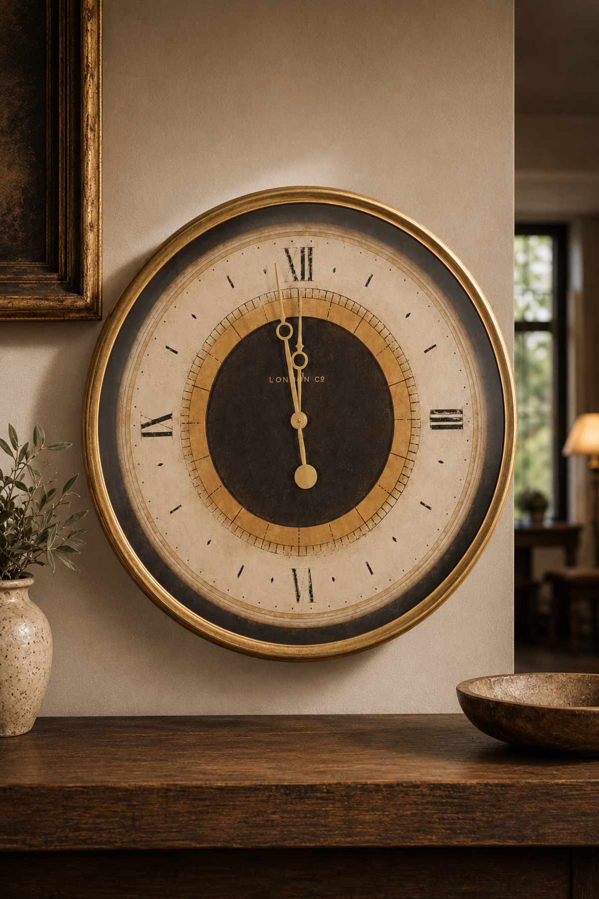 Timeless Roman Luxe Wall Clock  – 24" Vintage Gold Edition