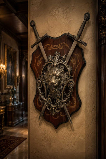Regal Lion Crest Wall Shield