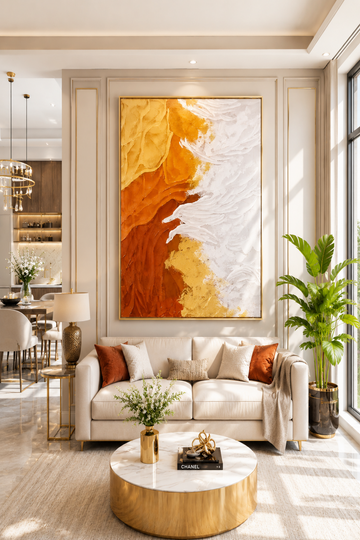 Golden Drift – Abstract Textured Wall Art