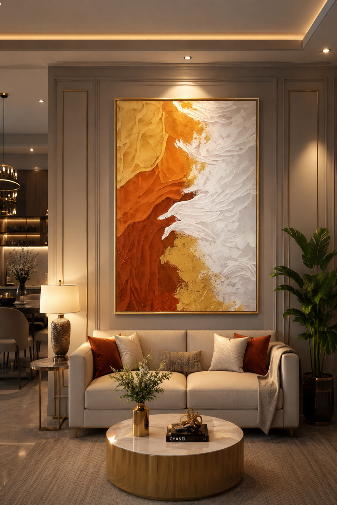 Golden Drift – Abstract Textured Wall Art