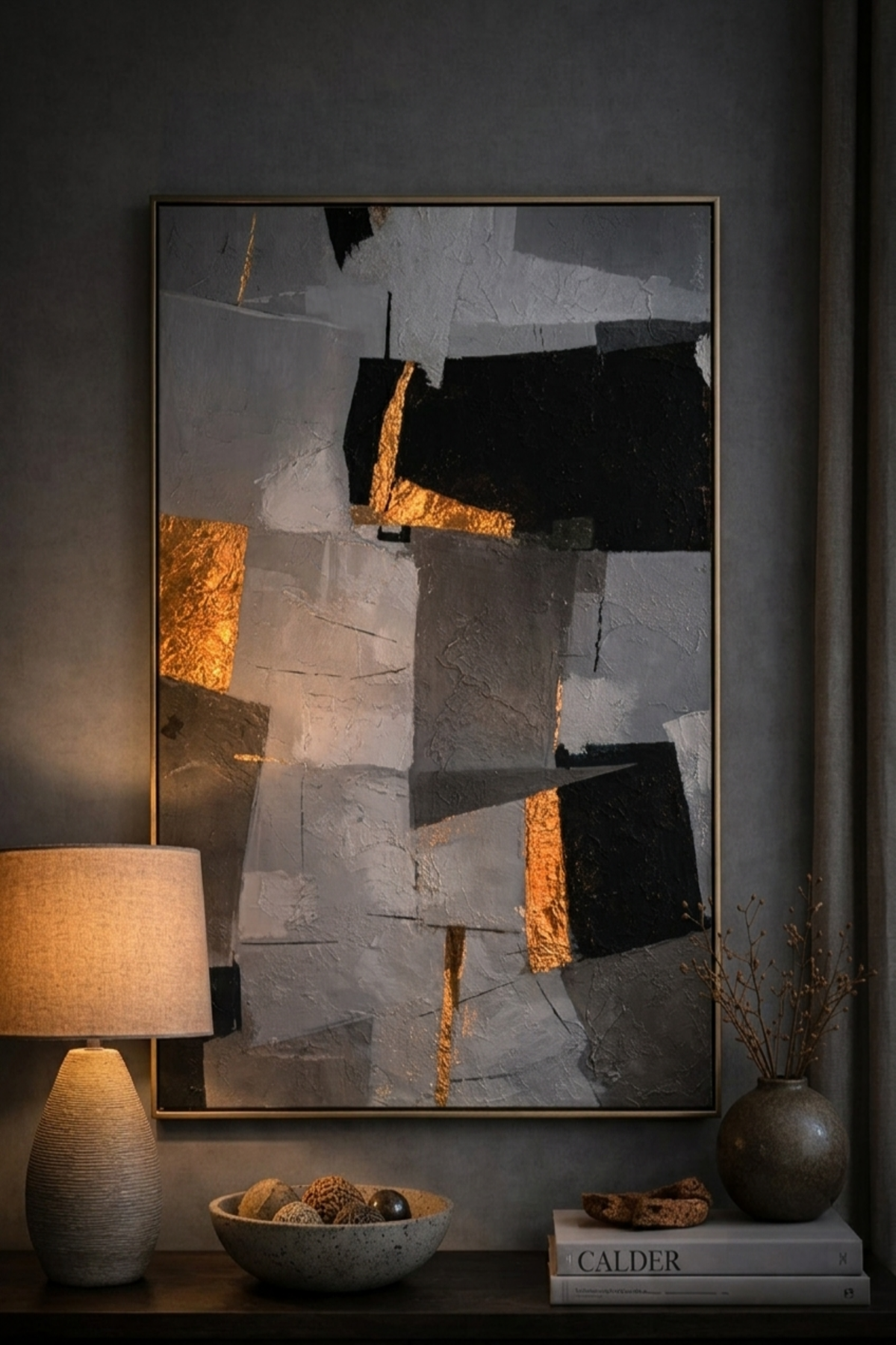 Golden Harmony Abstract Wall Art