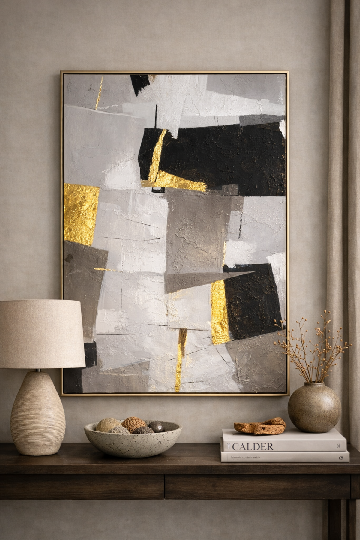 Golden Harmony Abstract Wall Art