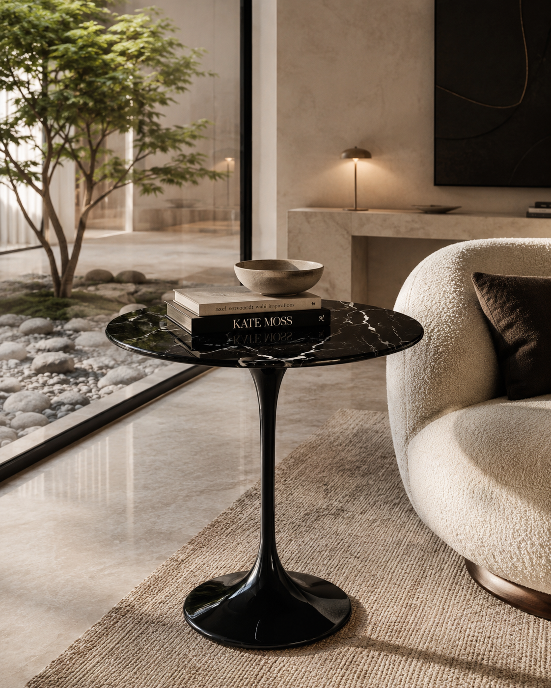 Black Round Marble Table