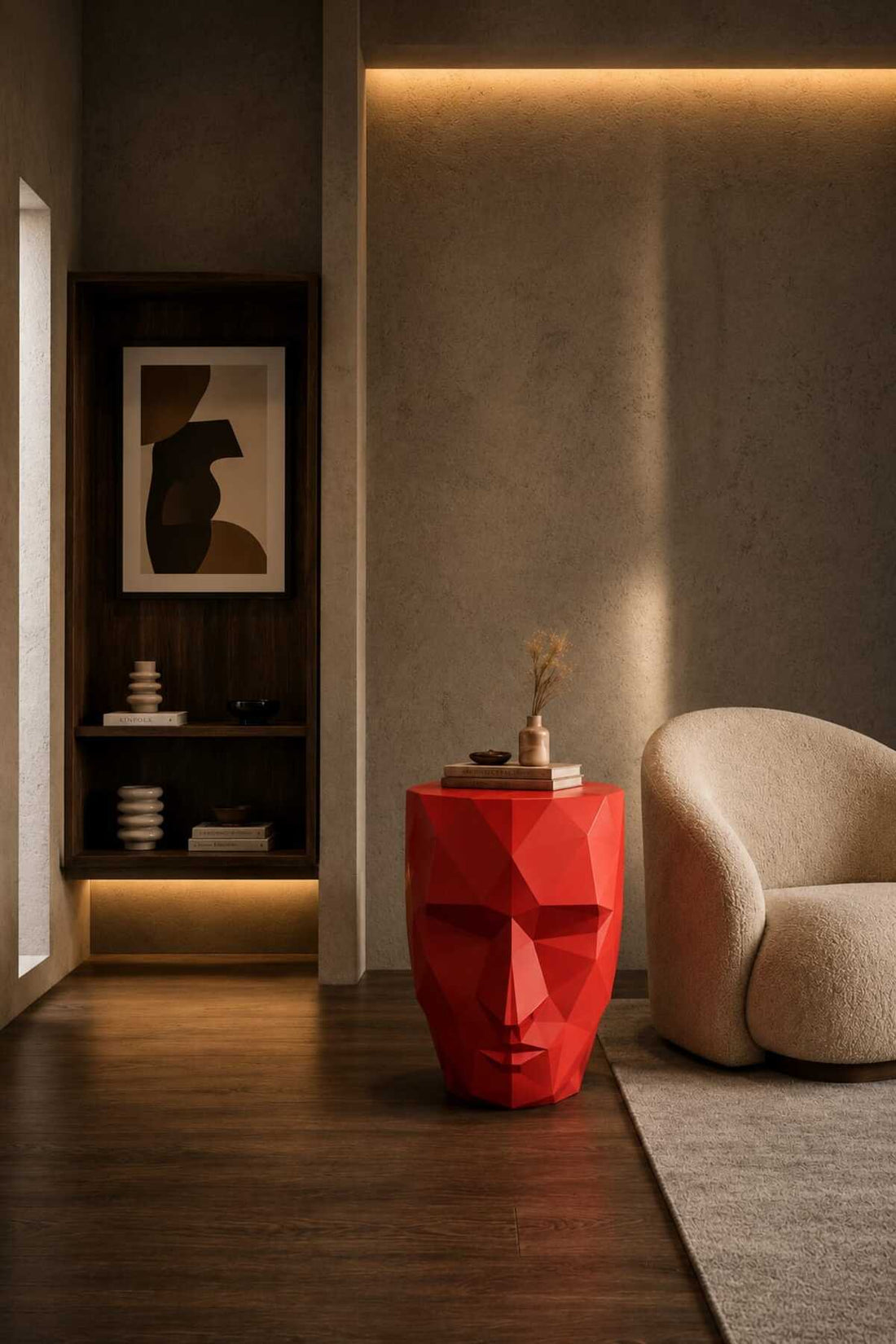 Aurel Faceted Face Side Table
