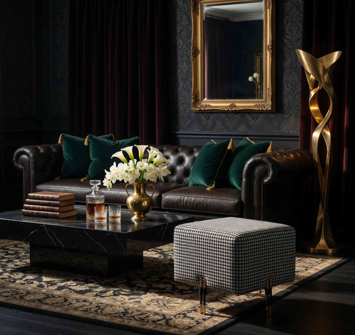 The Piedmont Houndstooth Ottoman