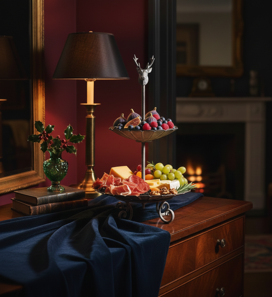 Stag Crest Two-Tier Serving Stand