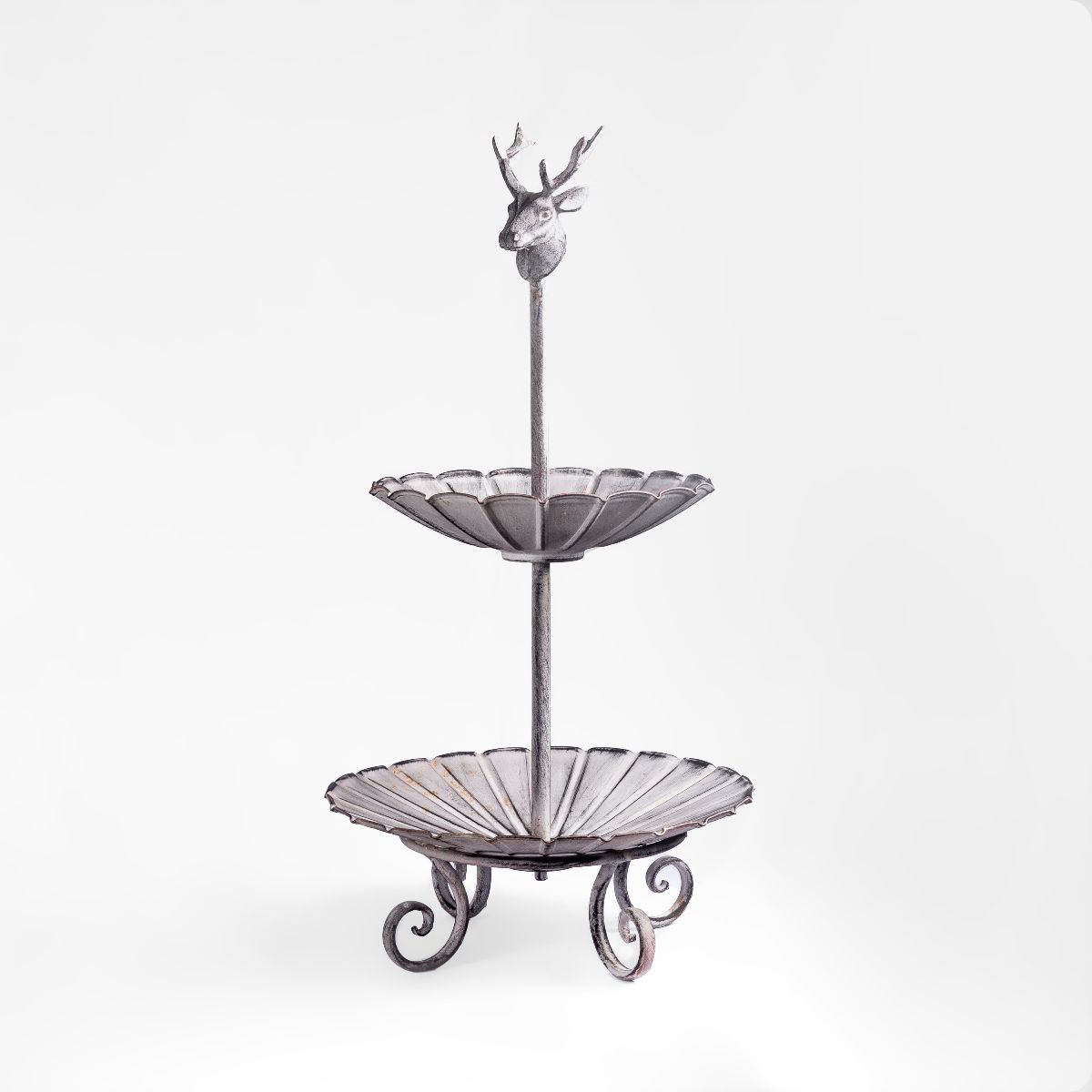 Stag Crest Two-Tier Serving Stand