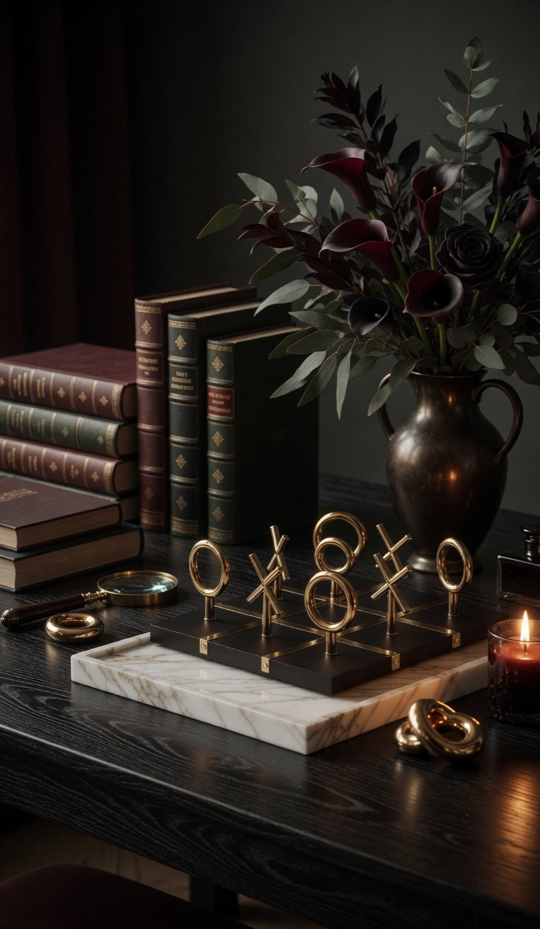 Marble Luxe Tic-Tac-Toe Set