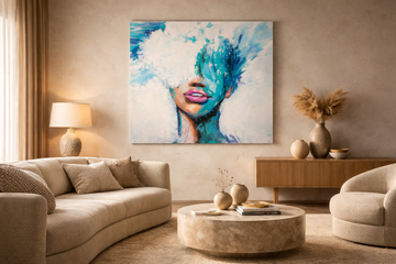 Veil of Blue – Expressive Portrait Art
