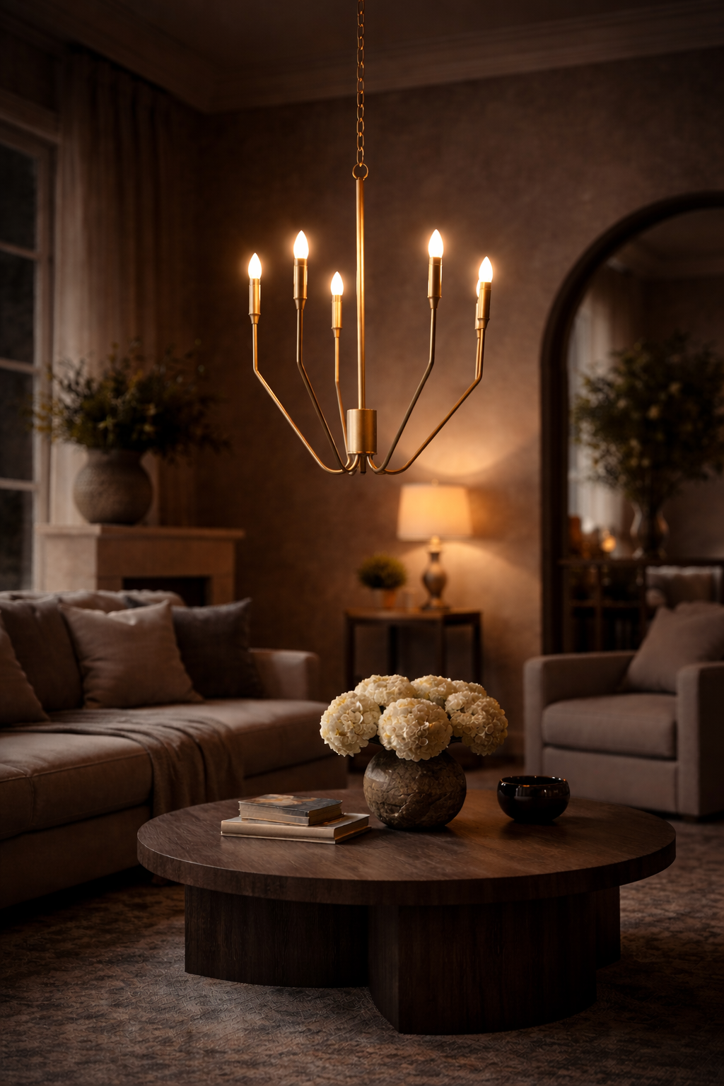 Brass Bloom Chandelier