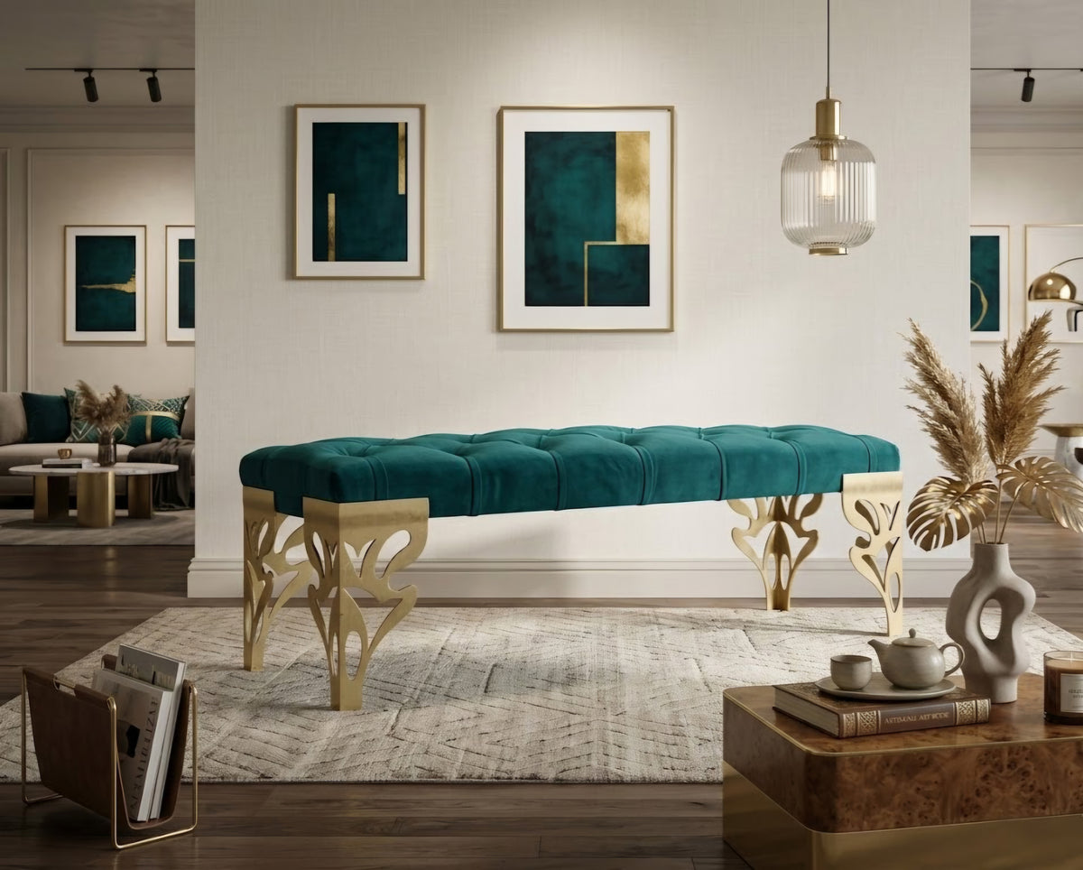 The Aurelian Tufted Velvet Ottoman